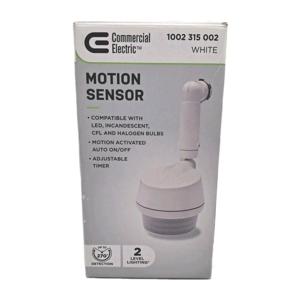 Commercial Electric 270-Deg 1-Head Dusk to Dawn Security MotionSensor White